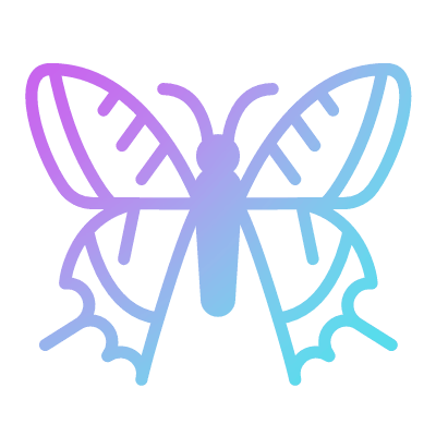 Tiger butterfly, Animated Icon, Gradient
