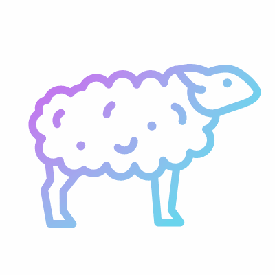 Sheep, Animated Icon, Gradient