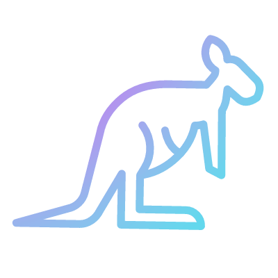 Kangaroo, Animated Icon, Gradient