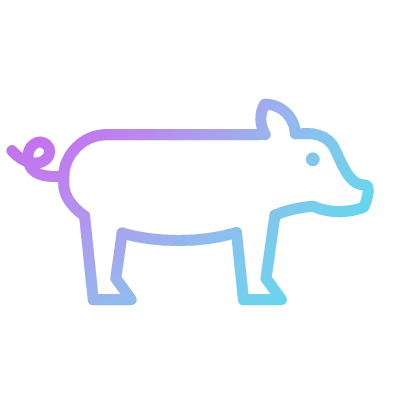 Pig, Animated Icon, Gradient