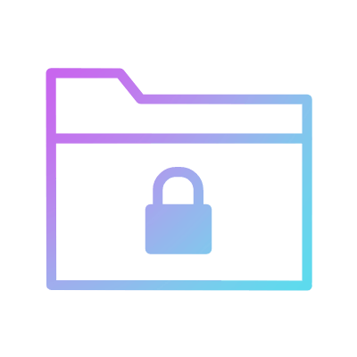 Folder lock, Animated Icon, Gradient