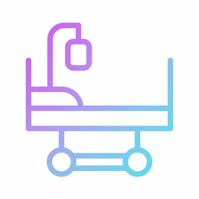 Hospital bed, Animated Icon, Gradient