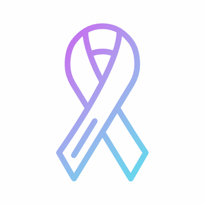 Cancer Ribbon, Animated Icon, Gradient