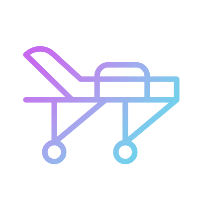 Medical stretcher, Animated Icon, Gradient