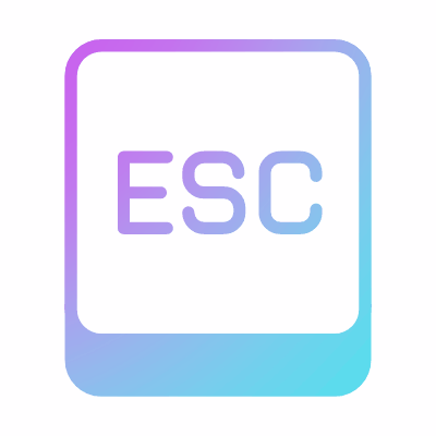 Esc key, Animated Icon, Gradient