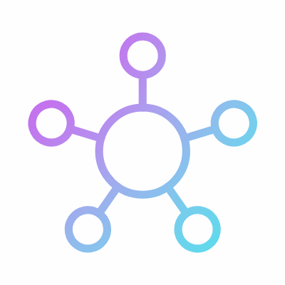 Hub network, Animated Icon, Gradient