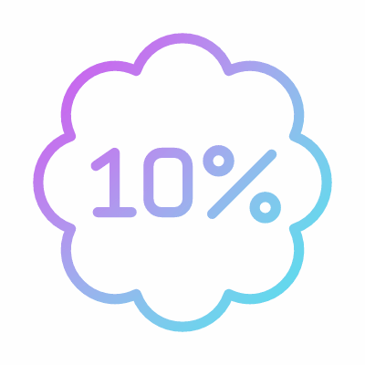 Sale 10%, Animated Icon, Gradient