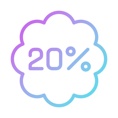 Sale 20%, Animated Icon, Gradient