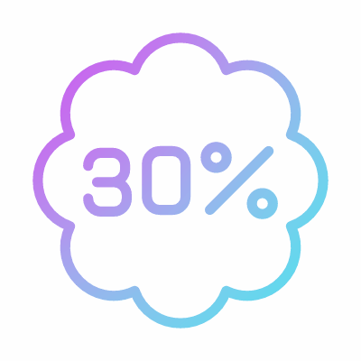 Sale 30%, Animated Icon, Gradient