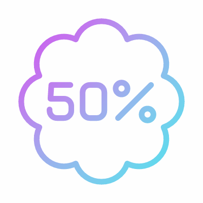 Sale 50%, Animated Icon, Gradient