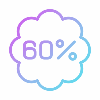 Sale 60%, Animated Icon, Gradient