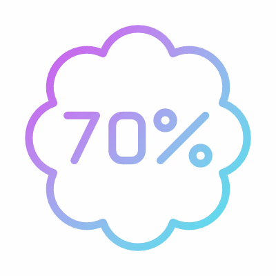 Sale 70%, Animated Icon, Gradient