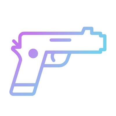 Handgun, Animated Icon, Gradient