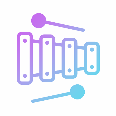 Xylophone, Animated Icon, Gradient