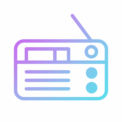 Radio station, Animated Icon, Gradient