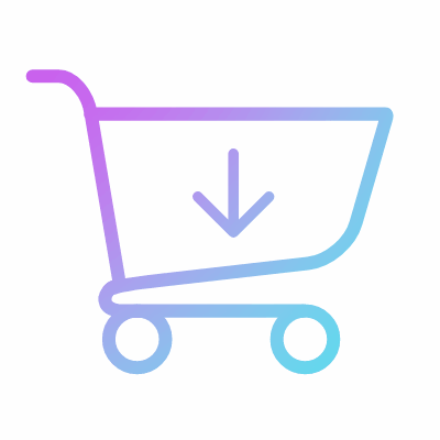 Shopping trolley, Animated Icon, Gradient