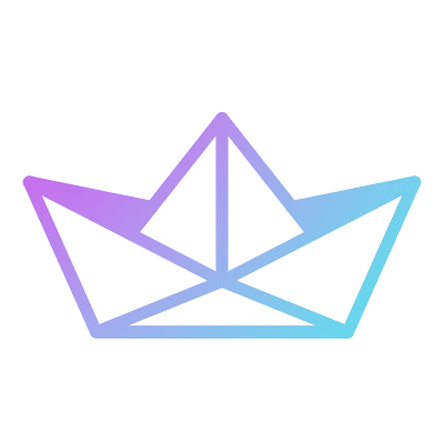 Paper boat, Animated Icon, Gradient