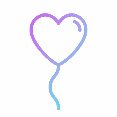 Heart balloon, Animated Icon, Gradient