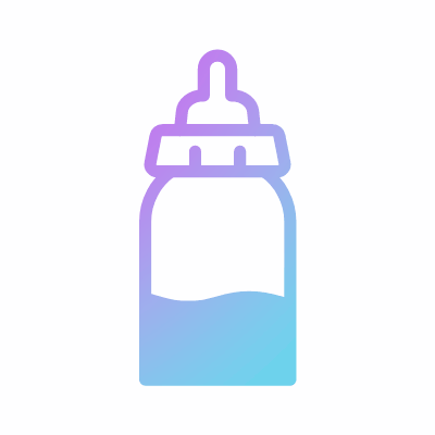 Baby bottle, Animated Icon, Gradient