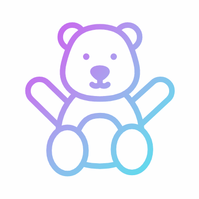 Teddy bear, Animated Icon, Gradient