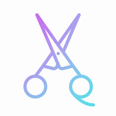 Barber scissors, Animated Icon, Gradient