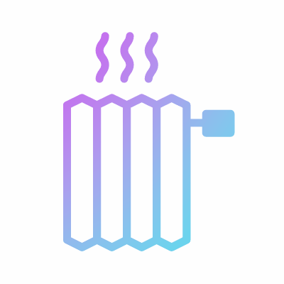 Heating radiator, Animated Icon, Gradient