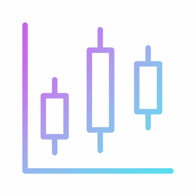 Graph candles, Animated Icon, Gradient