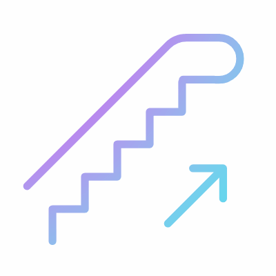 Automatic stairs down, Animated Icon, Gradient