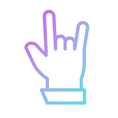 Rock hand, Animated Icon, Gradient