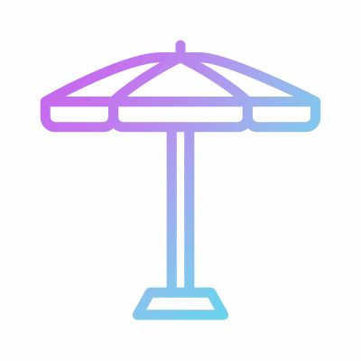 Beach umbrella, Animated Icon, Gradient