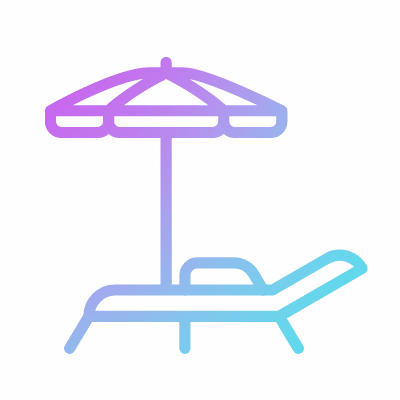 Sun lounger, Animated Icon, Gradient