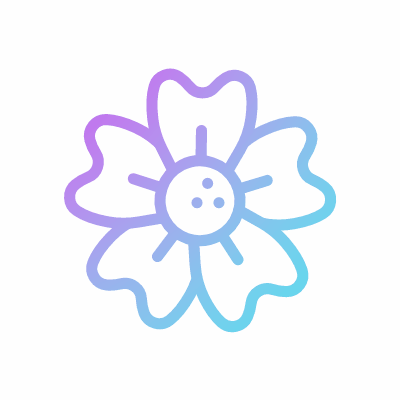 Flower doodle, Animated Icon, Gradient