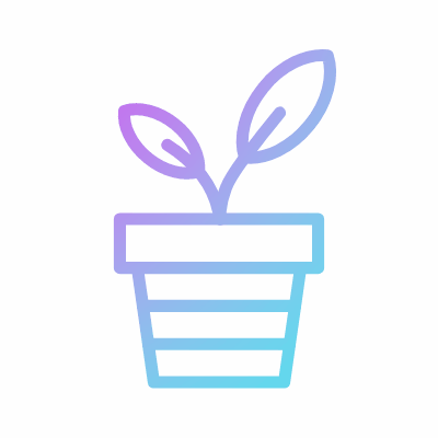Potted flower plant, Animated Icon, Gradient