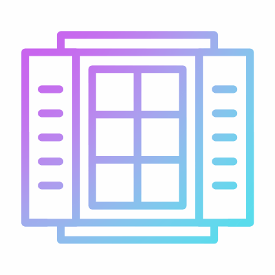 Window shutters, Animated Icon, Gradient