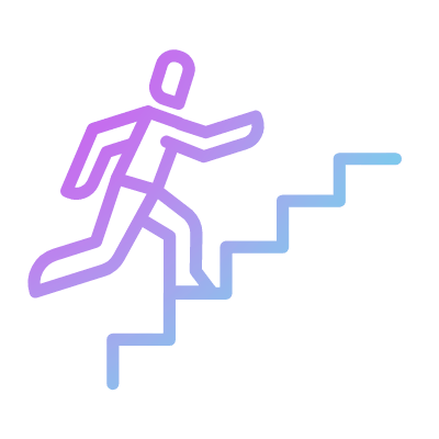 Staircase running, Animated Icon, Gradient