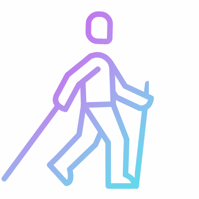 Nordic walking, Animated Icon, Gradient
