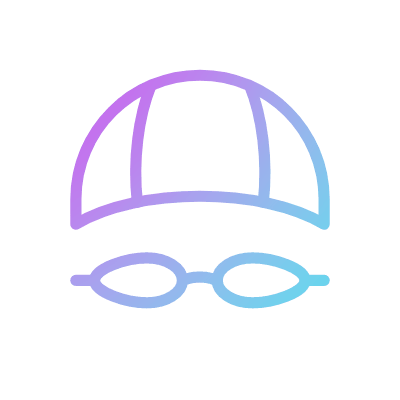 Swimmer cap, Animated Icon, Gradient