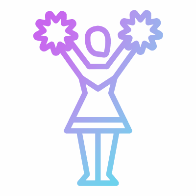 Cheerleader, Animated Icon, Gradient