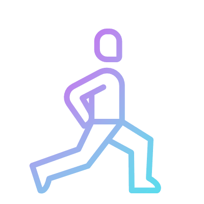 Stretching, Animated Icon, Gradient