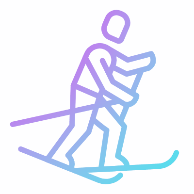 Cross country skiing, Animated Icon, Gradient
