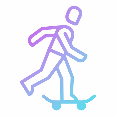 Skateboarding, Animated Icon, Gradient
