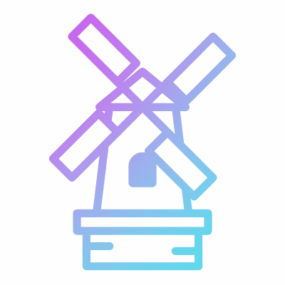 Windmill, Animated Icon, Gradient