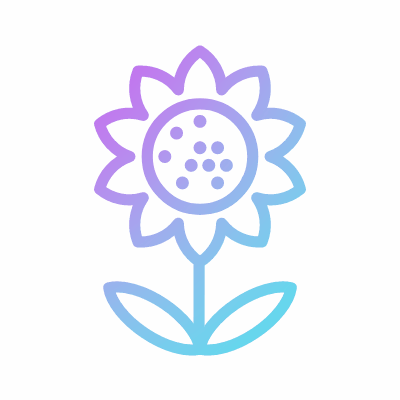 Sunflower, Animated Icon, Gradient
