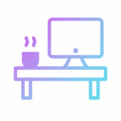 Office Desk, Animated Icon, Gradient
