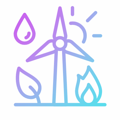 Energy sources, Animated Icon, Gradient