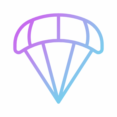 Parachute, Animated Icon, Gradient