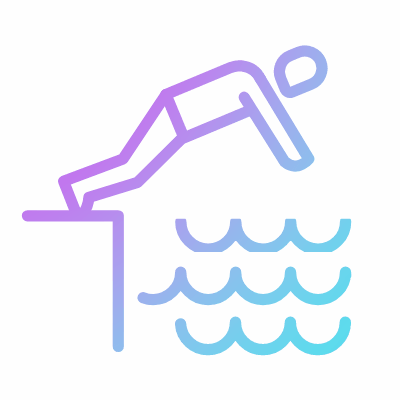 No diving, Animated Icon, Gradient
