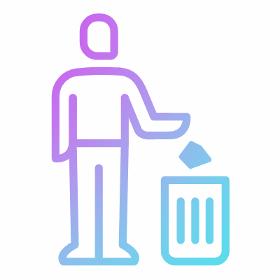 Trash disposal, Animated Icon, Gradient