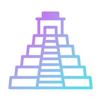 Aztec pyramid, Animated Icon, Gradient