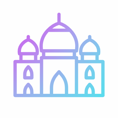 Taj Mahal, Animated Icon, Gradient